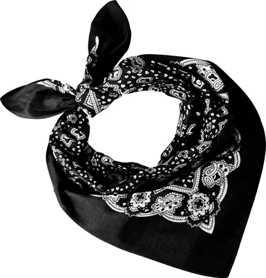 Tobeni 548 Bandana Nickituch in 100 Baumwolle für Damen und Herren Paisley Schwarz