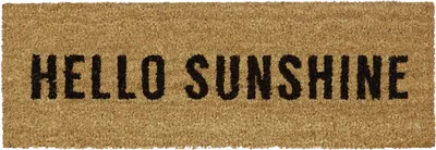 Produktbild von Relaxdays Fußmatte HELLO SUNSHINE, Gummi/PVC/Kokos, für Balkon/Terrasse/Flur, BxT: 75x25 cm, natur, für Innen/Außen