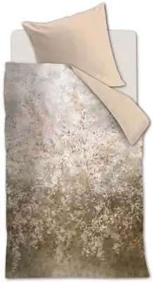 Produktbild von Kardol by Beddinghouse Mako-Satin-Bettwäsche-Garnitur Floresence Farbe Natural Größe 155x220+80x80
