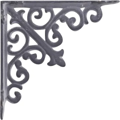 Productafbeelding van Gietijzeren plankdrager, antiek grijs, 15x15 cm, voor wandmontage