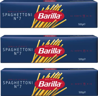 Produktbild von Barilla Nudeln Spaghettoni Nummer 7 Hartweizennudeln 3er Pack