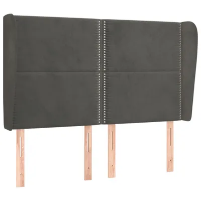 Produktbild von vidaXL Kopfteil mit Ohren Dunkelgrau 147x23x118/128 cm Samt