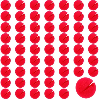 Productafbeelding van 60 Rode Clown Neusjes voor Verkleedpartijen en Carnavals