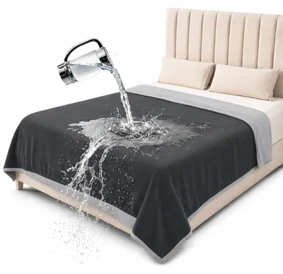 Obrázek produktu pro Voděodolná deka pro domácí mazlíčky – Oboustranná deka pro psy a kočky – Tmavě šedá/světle šedá (102 x 152 cm)