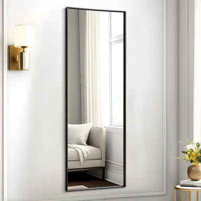 Obrázok produktu pre Zrkadlo na stenu s kovovým rámom, rozmer 110x35 cm, obdĺžnikové, vhodné do spálne