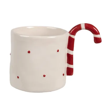 Produktbild von Clayre & Eef Tasse 325 ml Beige Keramik Zuckerstange Weihnachten