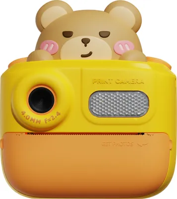 Produktbild von K64 Kinderkamera，Kinder-Druckkamera, Thermodrucker, Multifunktionskamera, 48 MP , geeignet für Kinder ab 3 Jahren, Gelber Bär