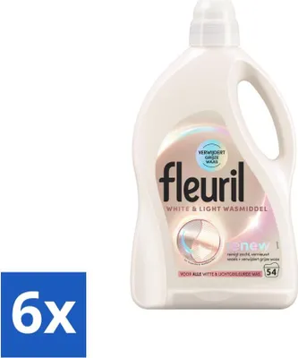 Produktbild von Fleuril - Waschmittel - Flüssigwaschmittel für weiße und helle Wäsche - Weiße und helle Wäsche - 54 Wäschen - Vorteilspack - 6 Stücke