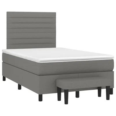 Immagine prodotto di vidaXL Letto a molle con materasso grigio scuro 120x190 cm in tessuto