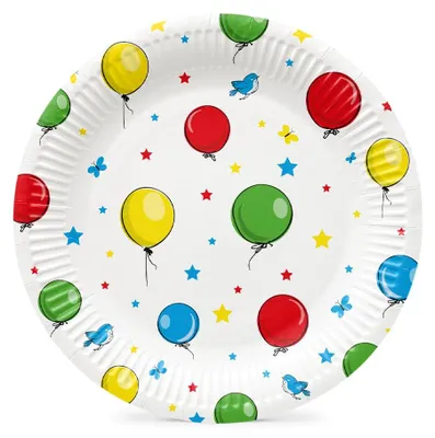 Produktbild von PAW Pappteller Ø 23 cm, 8 Stück - Partyballons