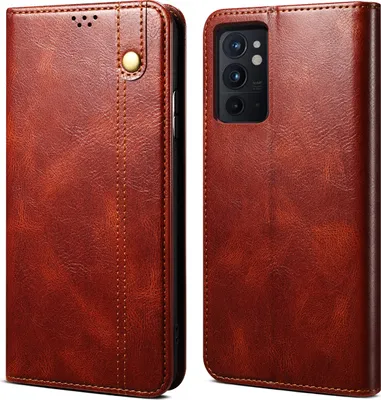 Produktbild von OnePlus 9RT 5G Hülle, Leder Flip Brieftasche Schutzhülle für OnePlus 9RT 5G Rot