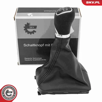 Obrázok produktu pre ESEN SKV hlavica radiacej páky 5-stupňová, čierna, z umelého koženého materiálu, pre ŠKODA SUPERB Kombi (3T5) a SUPERB (3T4)