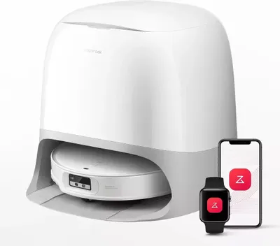 Image de Roborock Qrevo Curv X, Sans sac, Gris, Blanc, Rond, 53 dB, Brosse rouleau & latérale, LiDAR
