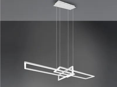Produktbild von LED-Pendelleuchte - Weiß - Metall - 1-flammig - 110 x 150 cm - dimmbar
