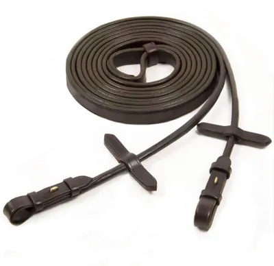 Produktbild von Schockemöhle Sports Kandarenzügel rundgenäht Zügel Dark Brown / Gold WB