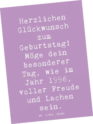 Produktbild von Mr. & Mrs. Panda Grußkarte Spruch 1996 Geburtstag Freude - Lavendeltraum - Geschenk, Ansichtskarten, Geburtsjahr, Geburtstagsgeschenk, Jahrgang, Postkarte, Postkarten
