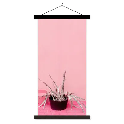 Produktbild von MuchoWow® Textilposter Sommer - Rosa - Pflanzen 90x180 cm mit schwarzem Rahmen - Dekoration Wohnzimmer