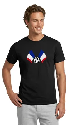 Produktbild von Spreadshirt Frankreich Flaggen | Frankreich Fußball Männer T-Shirt, M, Schwarz