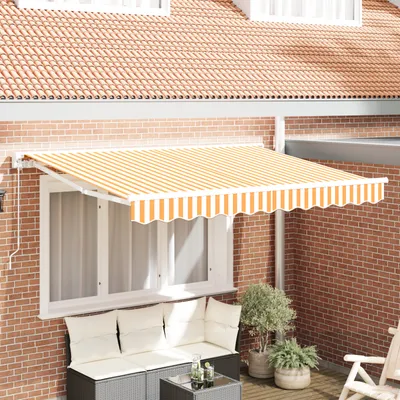 Produktbild von vidaXL Markisenersatzstoff Gelb und Weiß 3,5 x 2 m Polyester