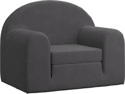 Produktbild von vidaXL Schlafsofa für Kinder Anthrazit Weicher Plüsch