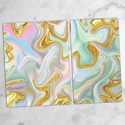 Produktbild von Glas-Herdabdeckplatten Glaskeramikkochfeld-Abdeckung Spritzschutz Glas 70x52 cm Marmor