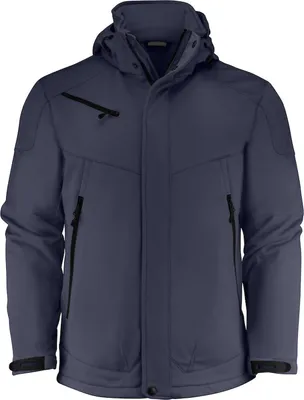 Produktbild von Softshell Jacke Skeleton Navy mit abnehmbarer Kapuze, Reißverschlusstaschen, WP 5.000 / MVP 800