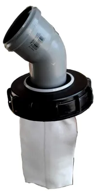 Produktbild von IBC Deckel Filter für Regenwassertank 1000 Liter (160mm 45 Grad Bogen DN75)
