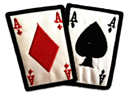 Produktbild von Poker Ass Karte Biker - Aufnäher, Bügelbild, Aufbügler, Applikationen, Patches, Flicken, Zum Aufbügeln, Größe: 10.2 x 7.4 cm
