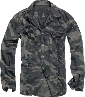 Produktbild von Brandit Slim Fit Shirt Long Sleeve darkcamo, S