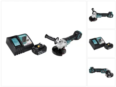 Zdjęcie produktu dla Akumulatorowa szlifierka kątowa Makita DGA 517 RF1 18 V 125 mm bezszczotkowa + 1x akumulator 3,0 Ah + ładowarka