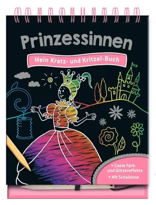 Produktbild von Prinzessinnen Kratz- und Kritzel-Buch, 15 Kratzseiten, ab 5 Jahren