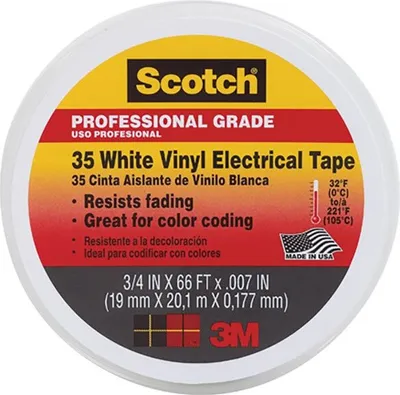 Produktbild von 3M 35-WHITE-3/4, Sichtverpackung, UL, CSA, RoHS 2011/65/EU, 20,1 m, 0,1778 mm