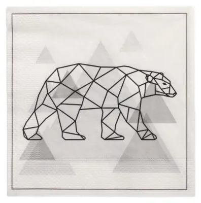 Produktbild von PAPSTAR Servietten 3-lagig, 33x33 cm, "Teddy", ideal für Feiern | Folie (20 Stück)
