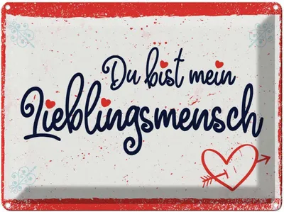 Produktbild von vianmo Blechschild 30x40 cm du bist mein Lieblingsmensch Dekoration Spruch Zitat