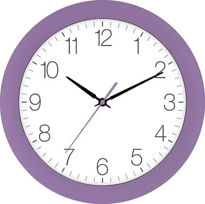 Produktbild von EUROTIME Funk Wanduhr, violett, 30 cm Durchmesser, Kunststoffgehäuse, gewölbtes Echtglas