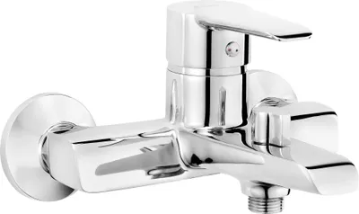Zdjęcie produktu dla Bateria wannowa ścienna CORIO chrom z przełącznikiem natrysku, bez zestawu natryskowego, jednouchwytowa, zasięg wylewki 165 mm