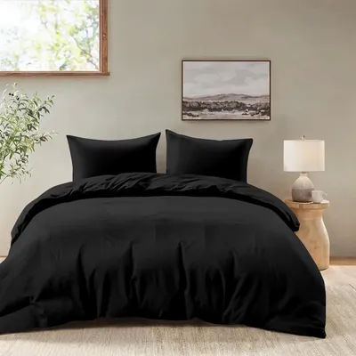 Imagen del producto de TRANKIELO® - Juego de cama de 200x200 cm con 2 fundas de almohada de 65x65 cm - Color  - 100% microfibra - Certificado