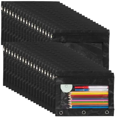 Produktbild von Stiftetui große Kapazität - Etui für 3-Ringbinder - Reißverschluss - 12 x 22 cm - Organisation - Perfekt für Schule/Büro