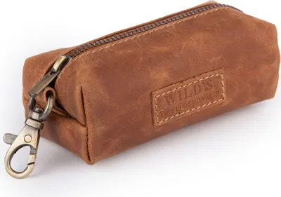 Obrázek produktu pro Kožený kufřík na klíče na zip v hnědé barvě ve vintage stylu