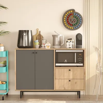 Produktbild von Skye Decor, RE2-SA, Mehrzweckschrank, Eiche, 100 % MELAMINBESCHICHTETE SPANPLATTEN, 120 x 35,5 x 85 cm