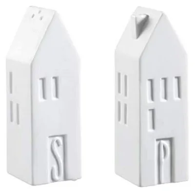 Image de Solidchoice - Pot à sel et à poivre en porcelaine, blanc