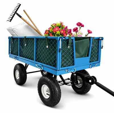 Produktbild von Bituxx Transportwagen Gartenkarre Gartenwagen Handwagen Bollerwagen mit Luftbereifung bis 300 Kg MS-19200