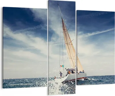 Produktbild von Bild auf Leinwand - Leinwandbild - Segeln Yacht Reise - 95x80cm - Wand Bild - Wanddeko - Wandbilder - Leinwanddruck - Bilder - Kunstdruck - Wanddekoration - Leinwand bilder - Wandkunst - CB95x80-2797