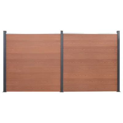 Produktbild von Cloris Designermöbel Zaunelement-Set Braun 353x186 cm WPC 2024 Neu