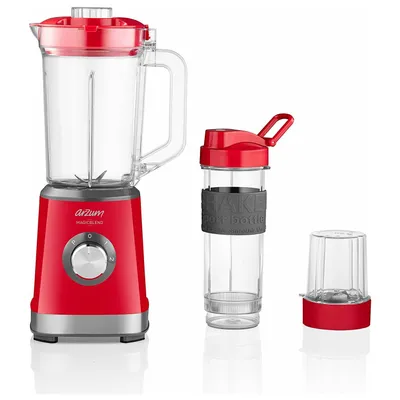 Immagine prodotto di Arzum AR1159 Shake'N Take Personal Blender, bottiglia in acciaio inossidabile da 1200 ml, 500 W, rosso