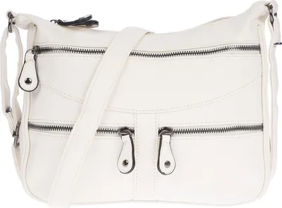 Produktbild von Christian Wippermann Damen Tasche Schultertasche Umhängetasche Crossover Bag Leder Optik Handtasche Off-Weiss