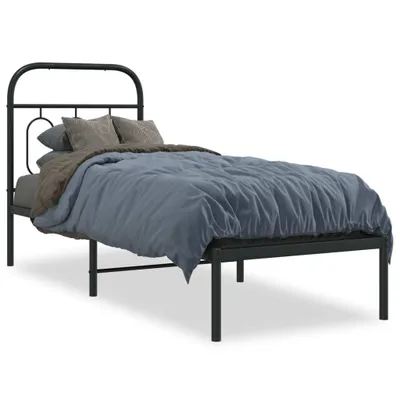 Obrázek produktu pro vidaXL Postel s čelem kovová černá 75x190 cm