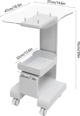 Obrázok produktu pre Vozy na taniere, vozík – biela farba – nosnosť 15 kg – výška 76 cm