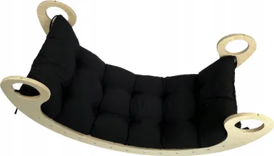 Produktbild von Dekokissen für Kinderwippe, Schwarz, 100 x 45 x 8 cm, Kissen für eine Kinderschaukel Montessori, Ein weiches Kissen für eine Babyschaukel