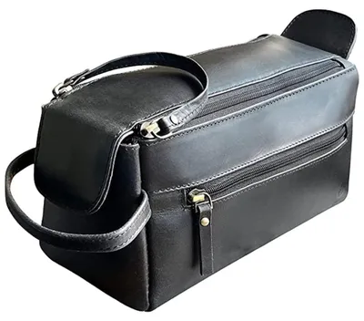 Zdjęcie produktu dla Omgoods - Skórzana kosmetyczka ręcznie robiona dla mężczyzn - Vintage'owy dodatek podróżny